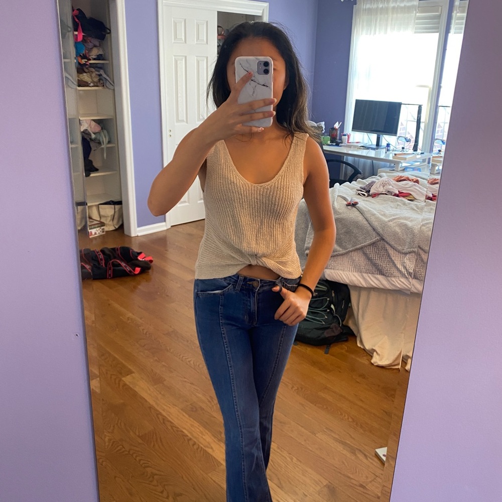 NWOT moon and Madison tan knit tank